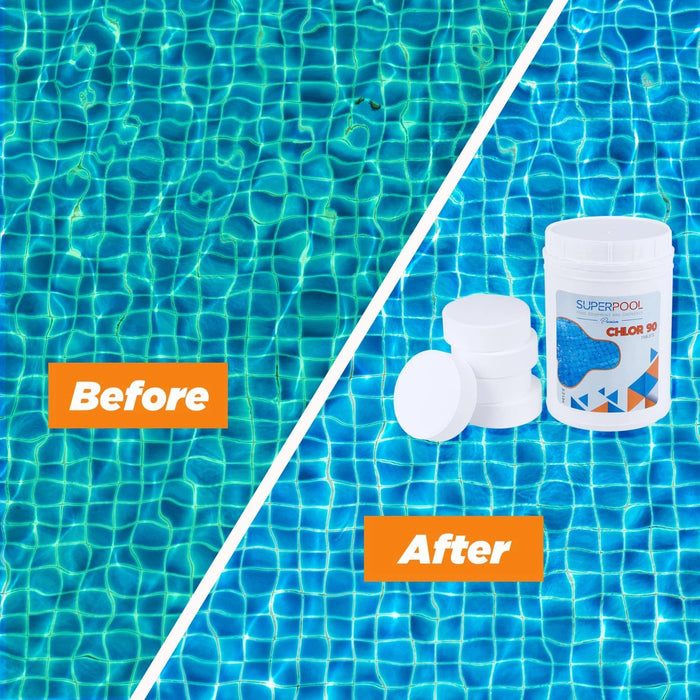 SUPERPOOL™ - 3 INCH 90% CHLORINE TABS - 2.2 LBS