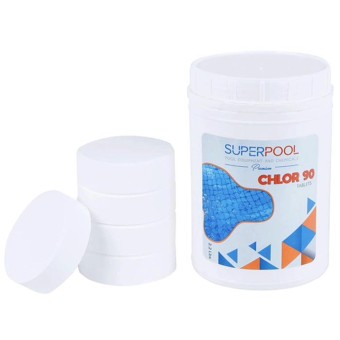 SUPERPOOL™ - 3 INCH 90% CHLORINE TABS - 2.2 LBS